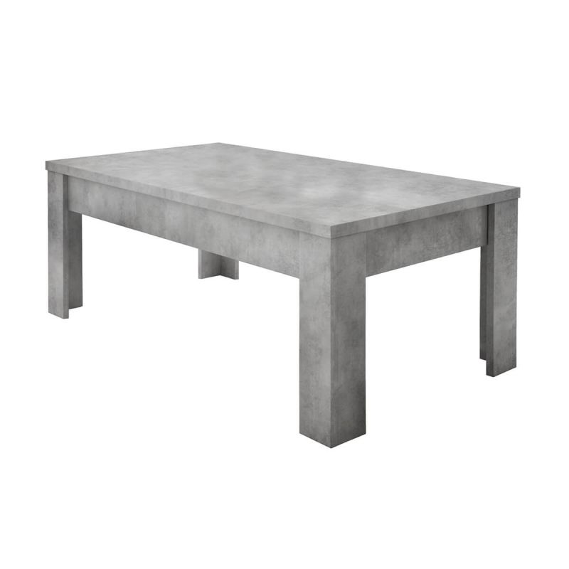 CIMENTO - Table Basse Rectangulaire Plateau et Pieds Aspect Cimento