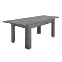 OXYDE - Table Repas Extensible Plateau et Pieds Aspect Oxyde