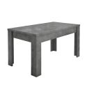 OXYDE - Table Repas Extensible Plateau et Pieds Aspect Oxyde