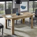 ANTIK - Table Repas Extensible Plateau et Pieds Aspect Bois Antik