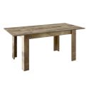 ANTIK - Table Repas Extensible Plateau et Pieds Aspect Bois Antik