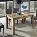 ANTIK - Table Repas Extensible Plateau et Pieds Aspect Bois Antik