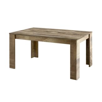 ANTIK - Table Repas 180cm Plateau et Pieds Aspect Bois Antik