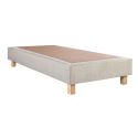 EMPIRE - Sommier Tapissier 90x190 Beige Pieds Bois massif