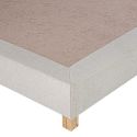 EMPIRE - Sommier Tapissier 90x190 Beige Pieds Bois massif