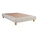 EMPIRE - Sommier Tapissier 140x190 Beige Pieds Bois massif