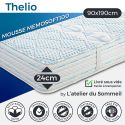 THELIO - Matelas 90x190 cm Mousse haute densité Soutien ferme Ep.24cm