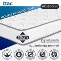 IZAC - Matelas 140x200 cm Mousse haute densité Soutien ferme Ep.20cm