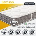 SAMSON - Matelas 160x200 cm Ressorts ensachés Soutien ferme Ep.24cm