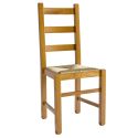 ORTA - Lot de 2 Chaises Teinté Chêne et Assises en Paille