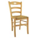 SUZY - Lot de 4 Chaises Naturelles et Assises en Paille