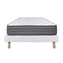 ZENITH - Ensemble Matelas Mousse Ep.20cm + Sommier Tapissier Blanc 90x190 cm