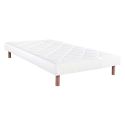 ZENITH - Ensemble Matelas Mousse Ep.20cm + Sommier Tapissier Blanc 90x190 cm