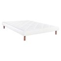 ZENITH - Ensemble Matelas Mousse Ep.20cm + Sommier Tapissier Blanc 140x190 cm