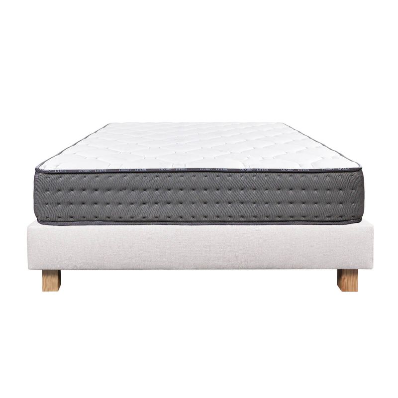 ZENITH - Ensemble Matelas Mousse Ep.20cm + Sommier Tapissier Beige 140x200 cm