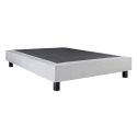 ZENITH - Ensemble Matelas Mousse Ep.20cm + Sommier Tapissier Gris 140x190 cm