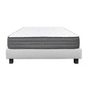 ZENITH - Ensemble Matelas Mousse Ep.20cm + Sommier Tapissier Gris 160x200 cm