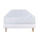 THELIO - Ensemble Matelas Mousse Ep.24cm + Sommier Tapissier Blanc 90x190 cm