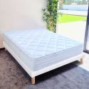 THELIO - Ensemble Matelas Mousse Ep.24cm + Sommier Tapissier Blanc 140x190 cm