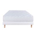 THELIO - Ensemble Matelas Mousse Ep.24cm + Sommier Tapissier Blanc 160x200 cm