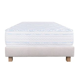 THELIO - Ensemble Matelas Mousse Ep.24cm + Sommier Tapissier Beige 90x190 cm