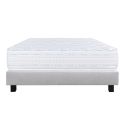 THELIO - Ensemble Matelas Mousse Ep.24cm + Sommier Tapissier Gris 140x200 cm