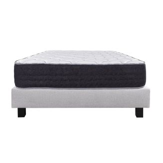 SELIAN - Ensemble Matelas Ressorts Ep.27cm + Sommier Tapissier Gris 140x190 cm