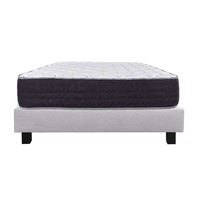 SELIAN - Ensemble Matelas Ressorts Ep.27cm + Sommier Tapissier Gris 160x200 cm