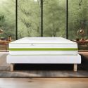 REVA - Ensemble Matelas Mousse Ep.30cm + Sommier Tapissier Blanc 140x190 cm