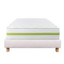 REVA - Ensemble Matelas Mousse Ep.30cm + Sommier Tapissier Beige 140x190 cm