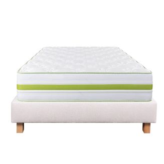 REVA - Ensemble Matelas Mousse Ep.30cm + Sommier Tapissier Beige 160x200 cm