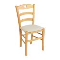 NAPLES - Lot de 6 Chaises Naturelles et Assises en Tissu Ivoire