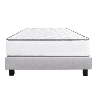 IZAC - Ensemble Matelas Mousse Ep.20cm + Sommier Tapissier Gris 160x200 cm