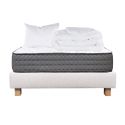 ZENITH - Pack Matelas + Sommier Tapissier Beige 90x190 cm + 1 Oreiller + 1 Couette