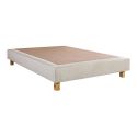 ZENITH - Pack Matelas + Sommier Tapissier Beige 140x190 cm + 2 Oreillers + 1 Couette