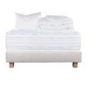 THELIO - Pack Matelas + Sommier Tapissier Beige 90x190 cm + 1 Oreiller + 1 Couette