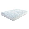 THELIO - Pack Matelas + Sommier Tapissier Gris 140x190 cm + 2 Oreillers + 1 Couette