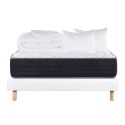 SELIAN - Pack Matelas + Sommier Tapissier Blanc 140x190 cm + 2 Oreillers + 1 Couette