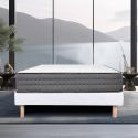 ZENITH - Ensemble Matelas Mousse Ep.20cm + Sommier Tapissier Blanc 140x190 cm