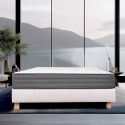 ZENITH - Ensemble Matelas Mousse Ep.20cm + Sommier Tapissier Beige 140x190 cm