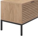 APPA - Meuble TV 120cm 2 Tiroirs Aspect bois Tasseaux Pieds Métal