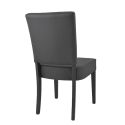 ALBA - Lot de 4 Chaises Simili Cuir Piètement en Hêtre Teinté Gris Anthracite