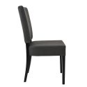 ALBA - Lot de 6 Chaises Simili Cuir Piètement en Hêtre Teinté Gris Anthracite