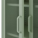 OLIVIA - Meuble d'appoint 2 Portes Ajourées en Métal Vert Menthe