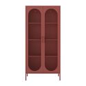 OLIVIA - Meuble Haut 2 Portes Ajourées en Métal Terracotta