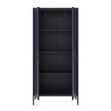 OLIVIA - Meuble Haut 2 Portes Ajourées en Métal Bleu Foncé