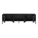LIOVIA - Meuble TV 180 cm 4 Portes Ajourées en Métal Noir