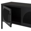 LIOVIA - Meuble TV 180 cm 4 Portes Ajourées en Métal Noir