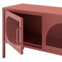 LIOVIA - Meuble TV 180 cm 4 Portes Ajourées en Métal Terracotta