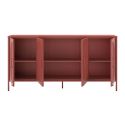 LIOVIA - Buffet 4 Portes Ajourées en Métal Terracotta